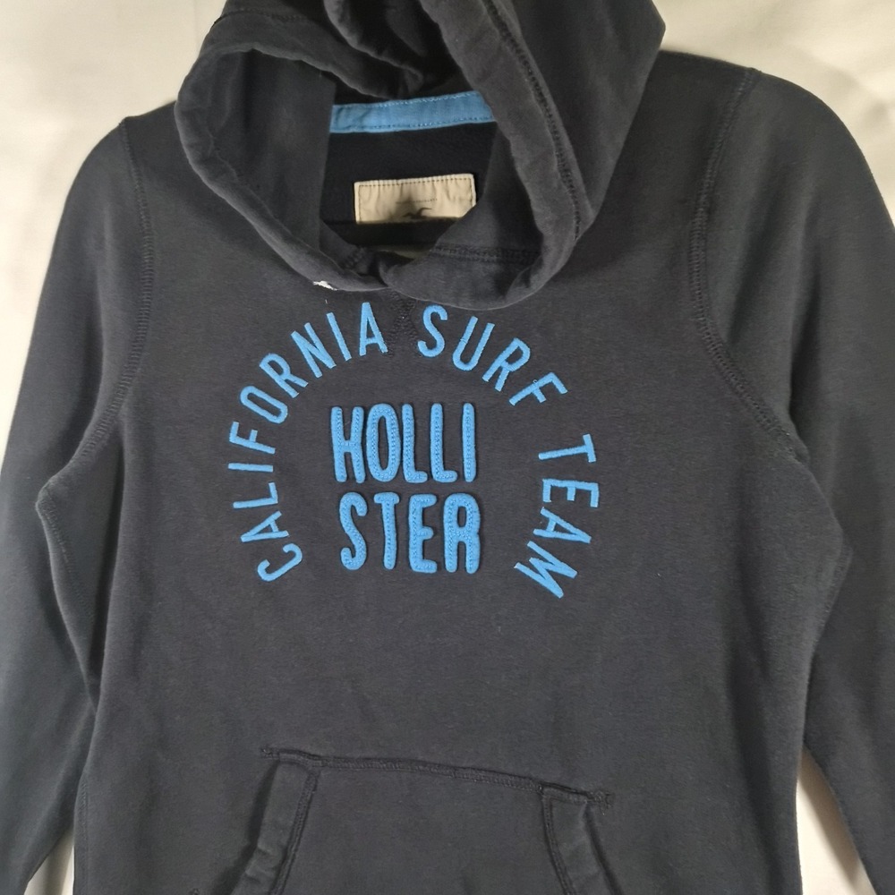 2000s Y2k Hollister California Surf Team Pullover Hoodie Women's Large Navy Blue